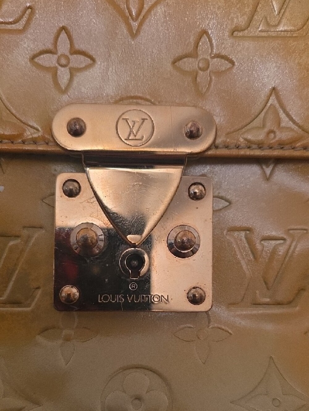 Vintage Louis Vuitton Yellow Monogram Vernis Top Handle Satchel with Brown Trim - Picture 8 of 16